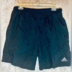 Vintage 90’s Adidas Black Nylon Mesh Lined Swim Trunks - Size L